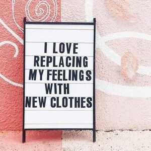 Black and White Letter Board Sign